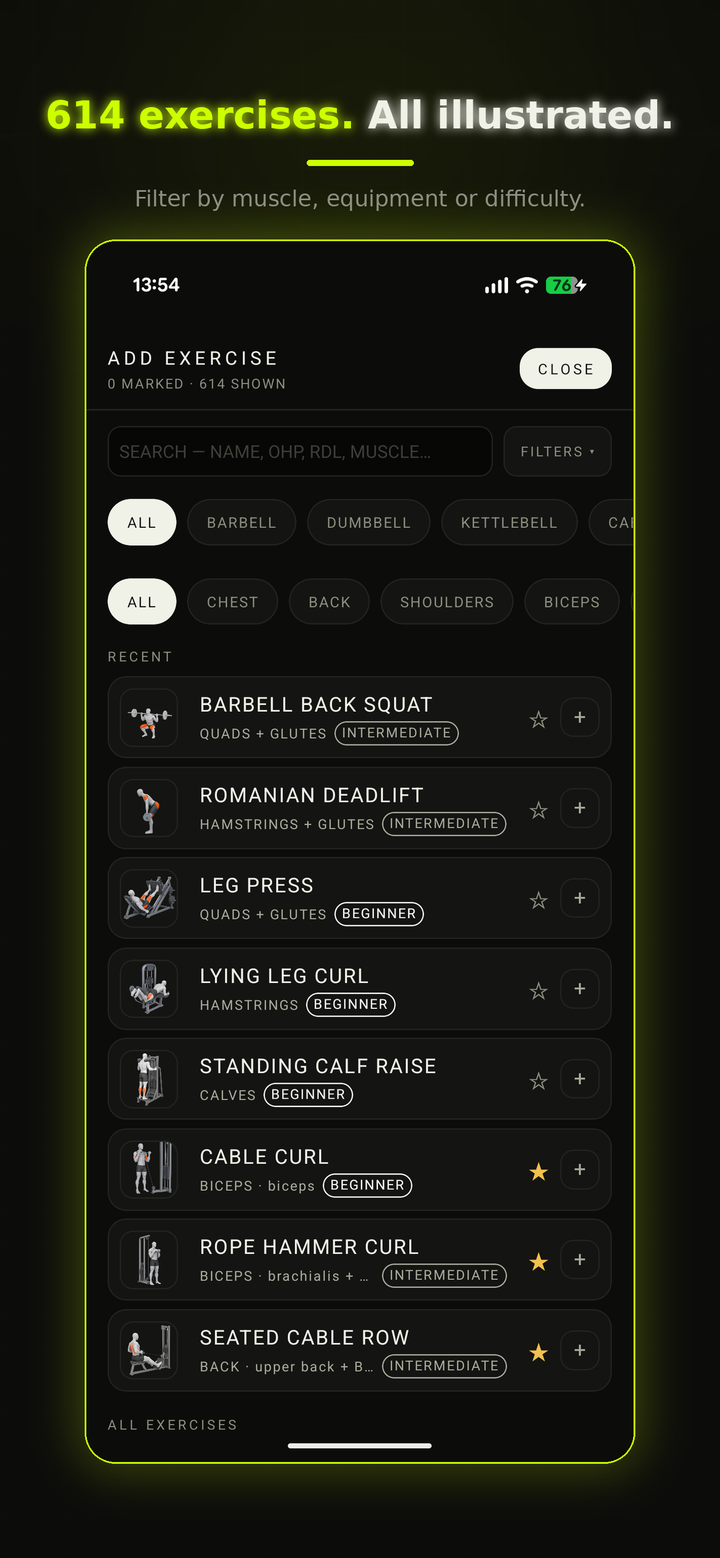 DEADSTOP exercise library view